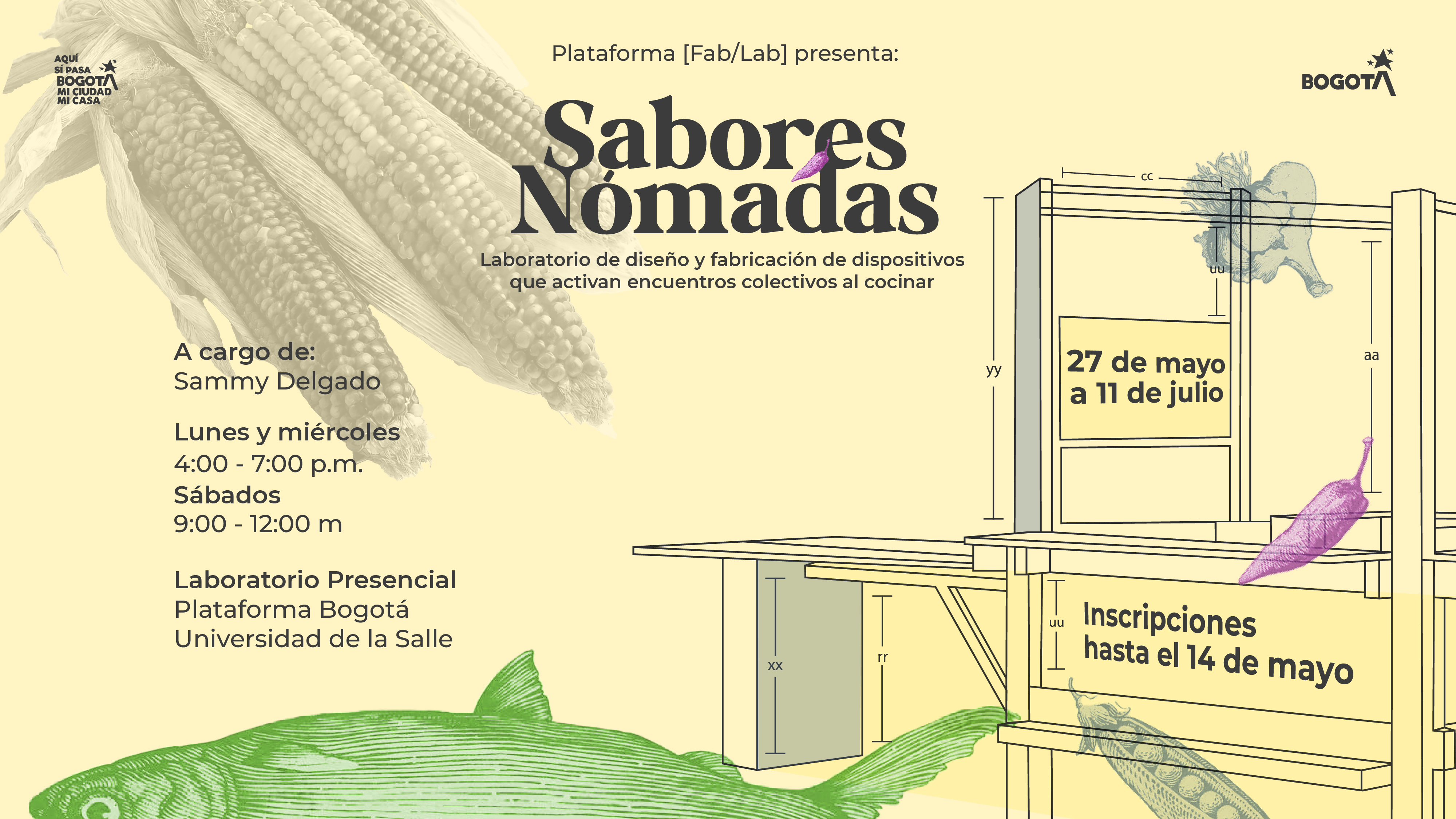 imagen Invitación Cultural Sabores nómadas: Laboratorio de diseño y fabricación de dispositivos que activan encuentros colectivos al cocinar 2026